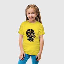 Футболка хлопковая детская Череп лого, цвет: желтый — фото 2