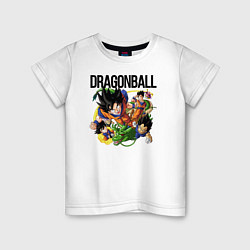 Футболка хлопковая детская Гоку из Dragonball, цвет: белый