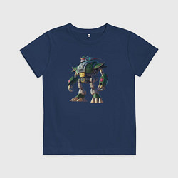 Футболка хлопковая детская Робот-великан, цвет: тёмно-синий