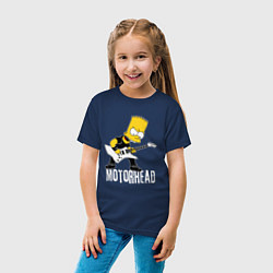 Футболка хлопковая детская Motorhead Барт Симпсон рокер, цвет: тёмно-синий — фото 2