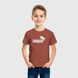 Футболка хлопковая детская Паша с быком, цвет: кирпичный — фото 2