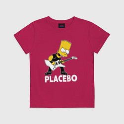 Футболка хлопковая детская Placebo Барт Симпсон рокер, цвет: маджента