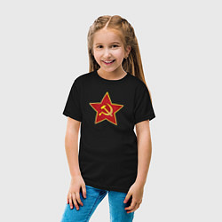 Футболка хлопковая детская СССР звезда, цвет: черный — фото 2