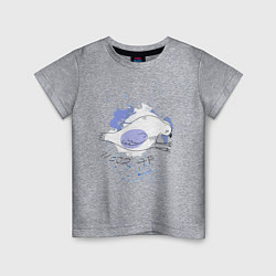 Футболка хлопковая детская Грустный голубь: mood AF, цвет: меланж