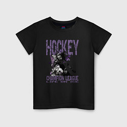Футболка хлопковая детская Hockey жизнь на льду, цвет: черный