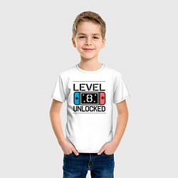 Футболка хлопковая детская Level 8 unlocked, цвет: белый — фото 2