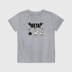 Футболка хлопковая детская Гуси metal, цвет: меланж