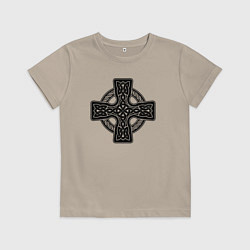 Футболка хлопковая детская Кельтский крест, цвет: миндальный