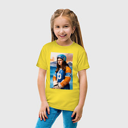 Футболка хлопковая детская Мона Лиза - крайний нападающий, цвет: желтый — фото 2