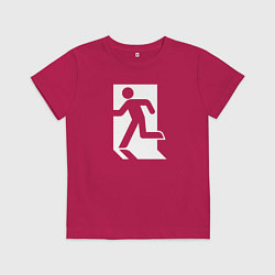 Футболка хлопковая детская Аварийный выход, цвет: маджента