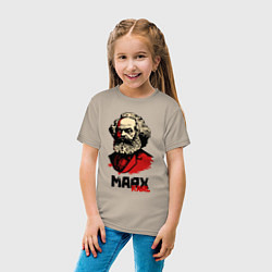 Футболка хлопковая детская Karl Marx - 3 цвета, цвет: миндальный — фото 2