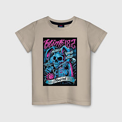 Футболка хлопковая детская Blink 182 рок группа, цвет: миндальный