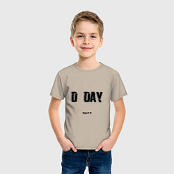 Футболка хлопковая детская D DAY Agust D, цвет: миндальный — фото 2