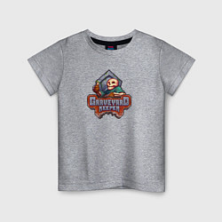 Футболка хлопковая детская Graveyard Keeper логотип игры, цвет: меланж