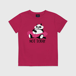 Футболка хлопковая детская Ленивая панда, цвет: маджента