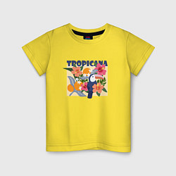Футболка хлопковая детская Тропикана, цвет: желтый