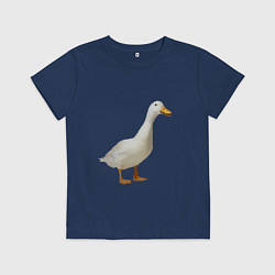 Футболка хлопковая детская Гусь, цвет: тёмно-синий