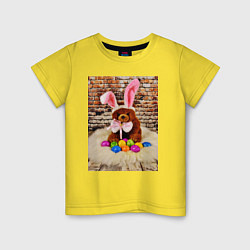 Футболка хлопковая детская Кролик счастья, цвет: желтый