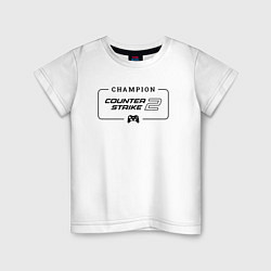 Футболка хлопковая детская Counter-Strike 2 gaming champion: рамка с лого и д, цвет: белый