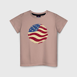 Футболка хлопковая детская Flag USA, цвет: пыльно-розовый