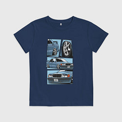 Футболка хлопковая детская Mercedes-Benz 190E V1, цвет: тёмно-синий