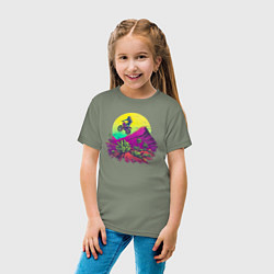 Футболка хлопковая детская Пустынный мотокросс, цвет: авокадо — фото 2