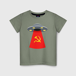 Футболка хлопковая детская Тарелка СССР, цвет: авокадо