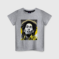 Футболка хлопковая детская Bob Marley Digital Art, цвет: меланж