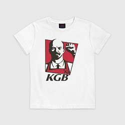 Футболка хлопковая детская KGB Lenin, цвет: белый