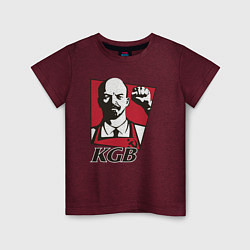 Футболка хлопковая детская KGB Lenin, цвет: меланж-бордовый