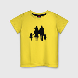 Футболка хлопковая детская Family силуэт, цвет: желтый