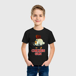 Футболка хлопковая детская Chicken Gun chick, цвет: черный — фото 2