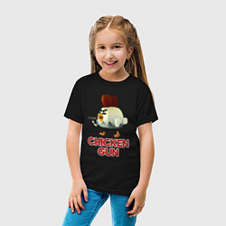 Футболка хлопковая детская Chicken Gun chick, цвет: черный — фото 2