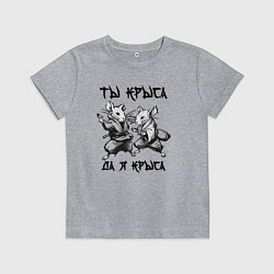 Футболка хлопковая детская Ты крыса да я крыса, цвет: меланж