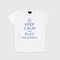 Футболка хлопковая детская Играй в волейбол, цвет: белый