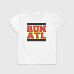 Футболка хлопковая детская Run Atlanta Hawks, цвет: белый