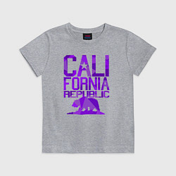 Футболка хлопковая детская Штат Калифорния, цвет: меланж