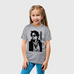 Футболка хлопковая детская Johnny Depp - graphics, цвет: меланж — фото 2