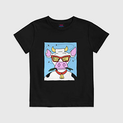 Футболка хлопковая детская Lost Cow, цвет: черный