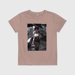 Футболка хлопковая детская Кафка под дождём, цвет: пыльно-розовый