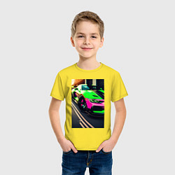 Футболка хлопковая детская БМВ M3, цвет: желтый — фото 2