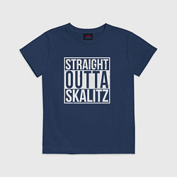 Футболка хлопковая детская Straight outta Skalitz, цвет: тёмно-синий