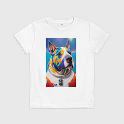 Детская футболка Разноцветный пёс с похожей планеты - нейросеть