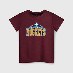 Футболка хлопковая детская Denver Nuggets, цвет: меланж-бордовый