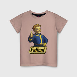 Футболка хлопковая детская Real vault boy, цвет: пыльно-розовый