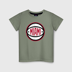 Футболка хлопковая детская Team Miami Heat, цвет: авокадо