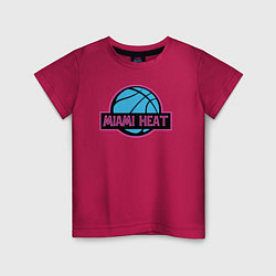 Футболка хлопковая детская Miami Heat team, цвет: маджента