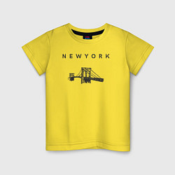 Футболка хлопковая детская Бруклинский мост, цвет: желтый
