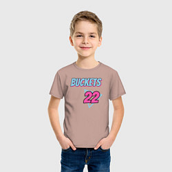 Футболка хлопковая детская Buckets 22, цвет: пыльно-розовый — фото 2