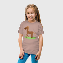 Футболка хлопковая детская Забавная коняшка, цвет: пыльно-розовый — фото 2